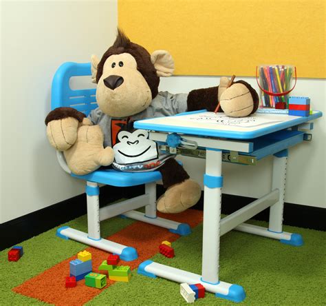 Buy Gorilla Office Kids Height Adjustable Desk With Chair Blue At