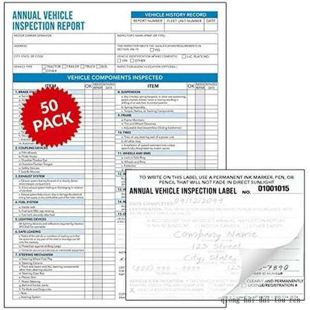 Buy Gotsafety White Interior Inspection Label 5 X4 With 3 Ply