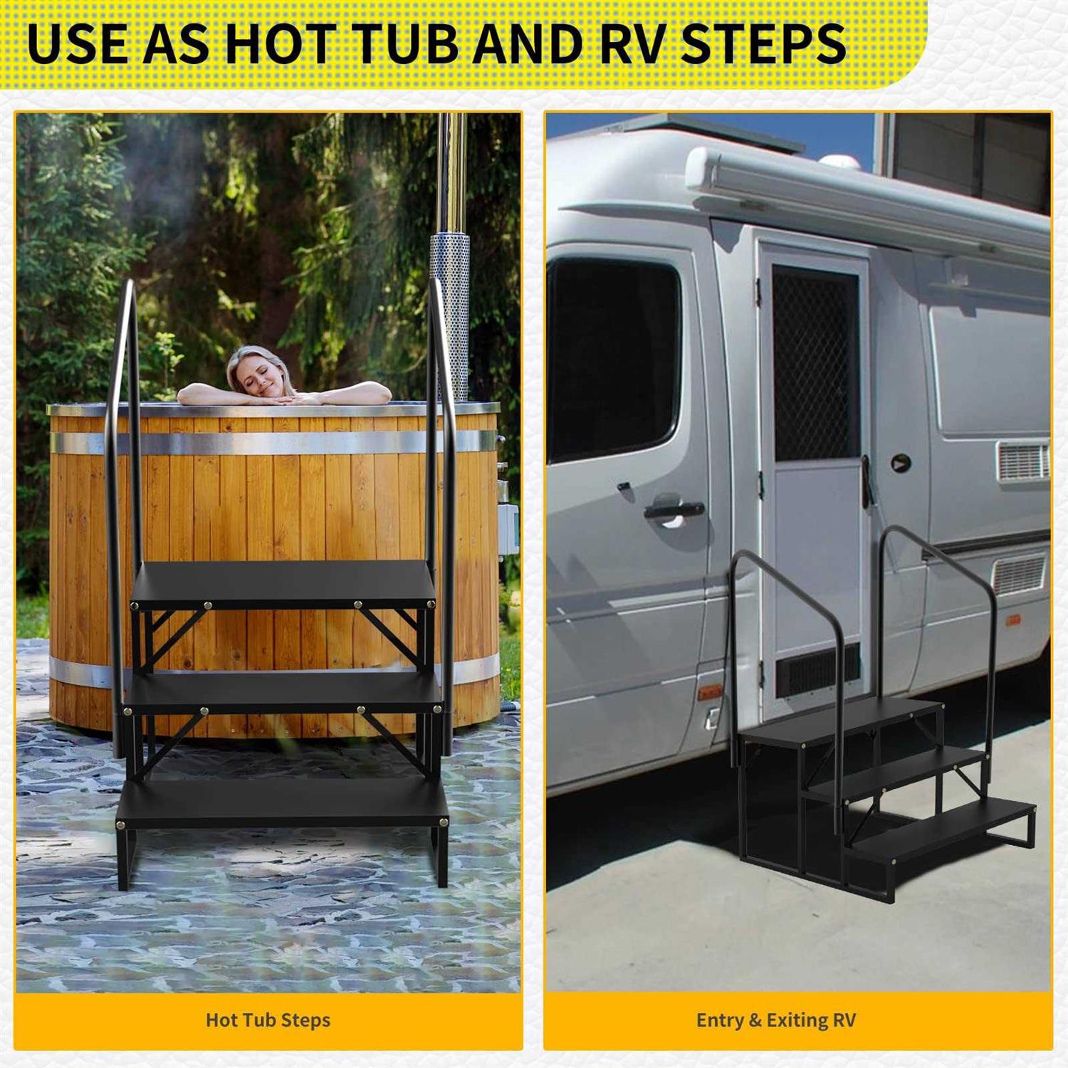 Buy Rv Steps With Handrail Hot Tub Steps With Handrail 2 Steps Mobile Home Stairs Steps Outdoor