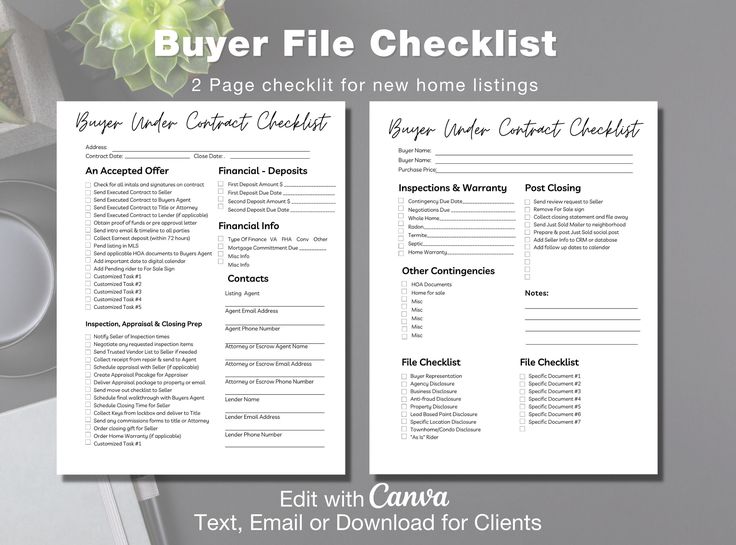 Buyer Under Contract Checklist Inforgraphic Phoenix Az Real Estate