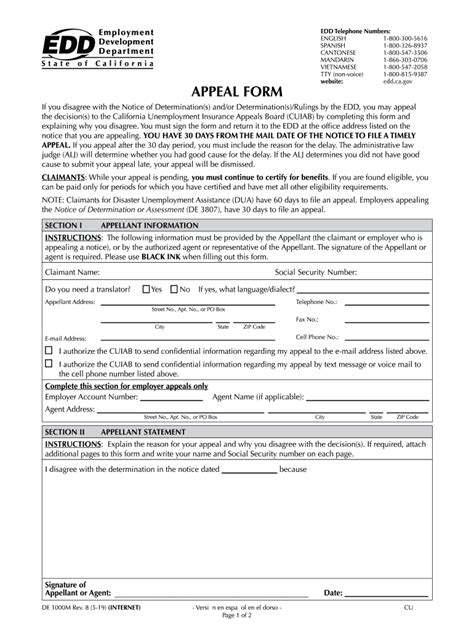 Ca Edd How To Appeal Where To Mail Edd Appeal Form Edd Appeal Tips