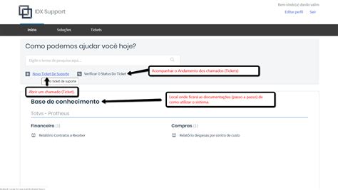 Cadastrar Usu Rio E Gerenciar Tickets Chamados Portal Idx Idx Suporte
