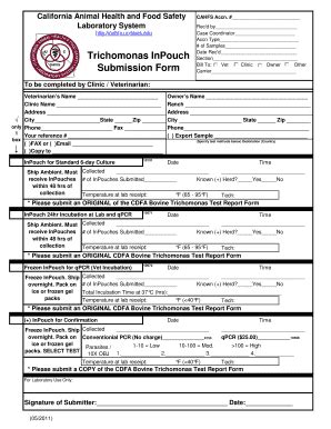 Cahfs Submission Forms