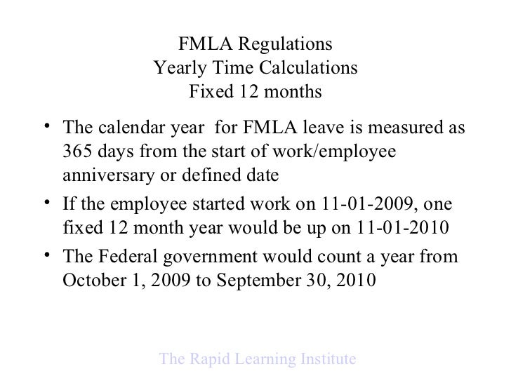 Calculating Time And Fmla Regulations