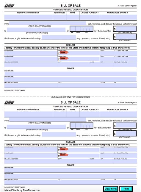 California Dmv Bill Of Sale Car Car Sale And Rentals