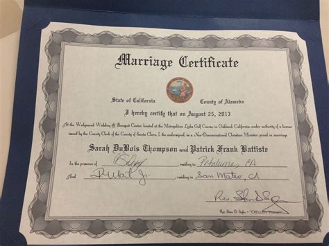 California Marriage Certificate Template Web Obtaining Certified