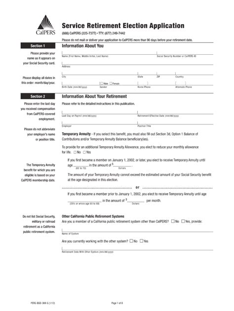 Calpers Retirement Application Fill Online Printable Fillable