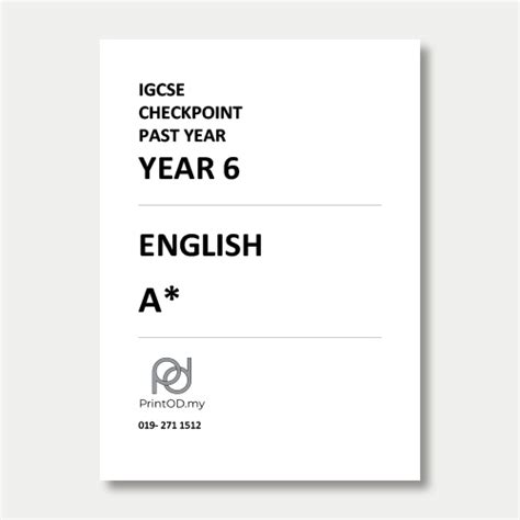 Cambridge Igcse Year 6 Checkpoint Year 6 English 0844 Print On Demand