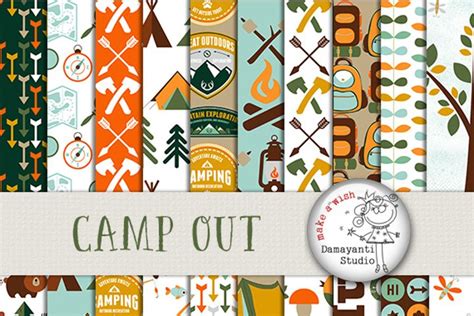 Camping Digital Papers Great Outdoors Papers 77118