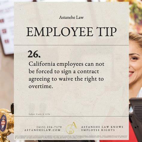 Can California Employees Waive The Right To Overtime Compensation Astanehe Law