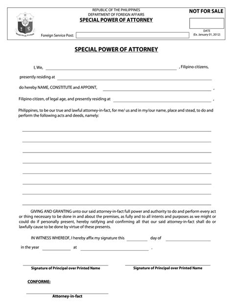 Can I Get Special Power Of Attorney In Philippine Embassy Printable