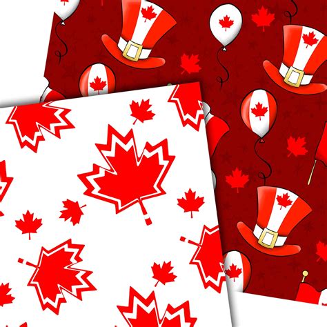 Canada Papers Canada Pattern Canada Day Paper Canada Flag Etsy