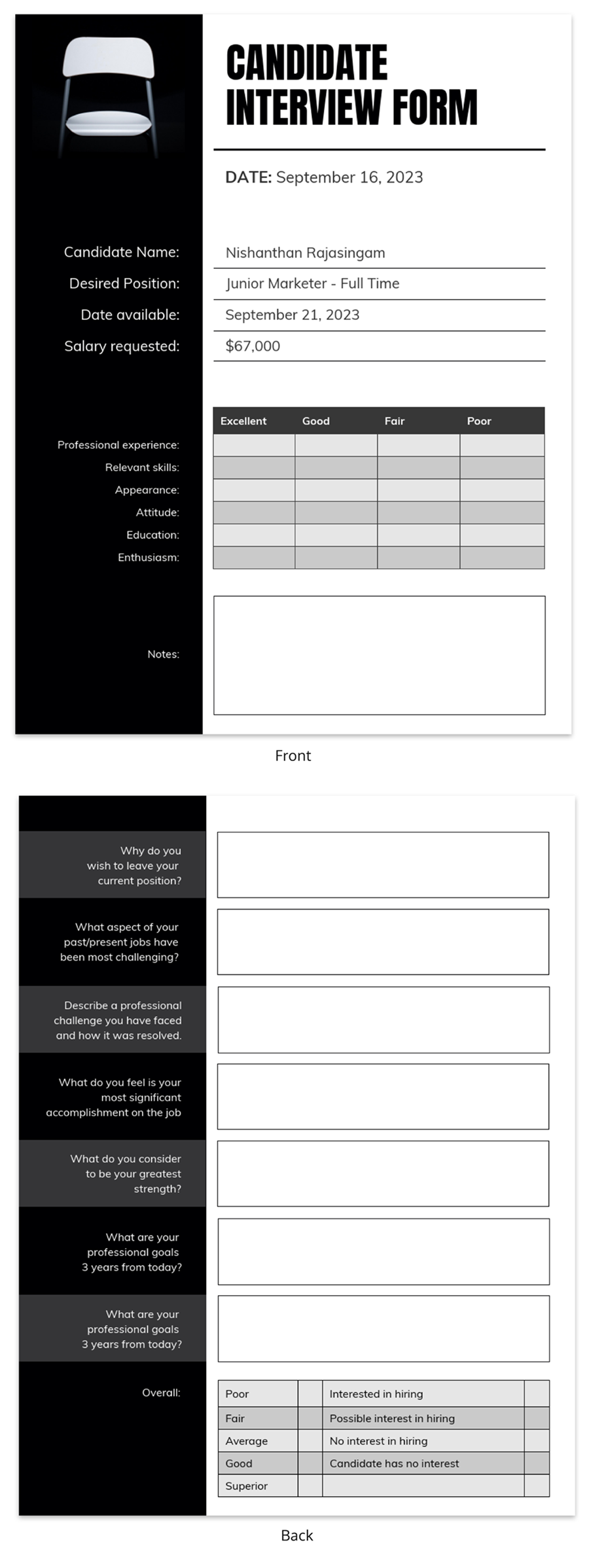 Candidate Interview Form Infographic Template Venngage