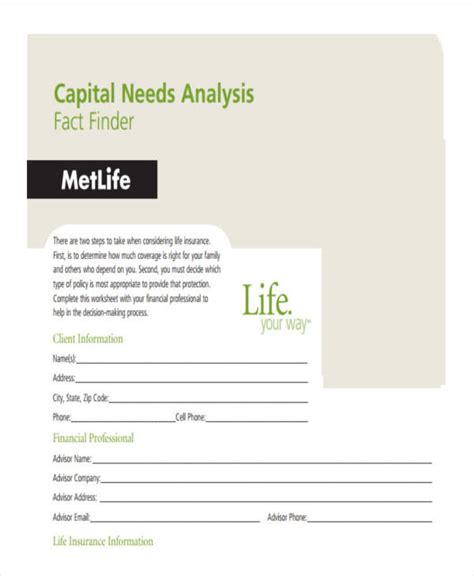 Capital Needs Assessment Template Hq Template Documents