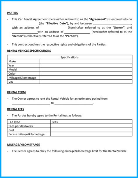 Car Hire Purchase Agreement Sample Master Of Template Document