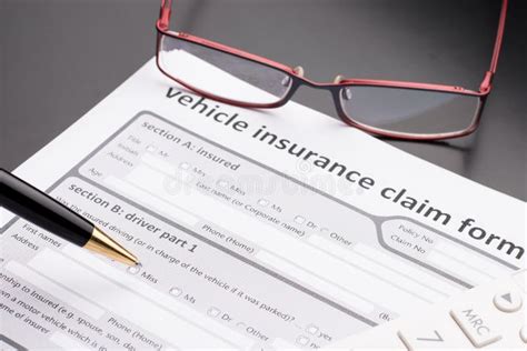 Car Insurance Claim Form On Desk Stock Image Image Of Recovery Ballpen 13783213