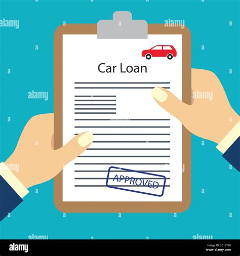 Car Loan Form Approved For Loan Application Concept Stock Vector