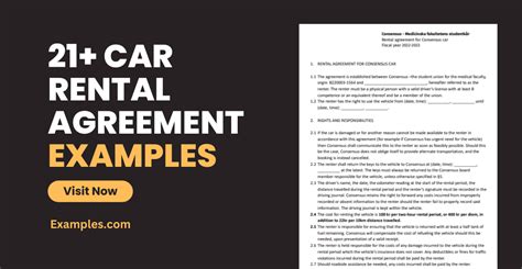 Car Rental Agreement 21 Examples Word Google Docs Pages Format