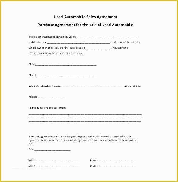 Car Sale Contract Template Word