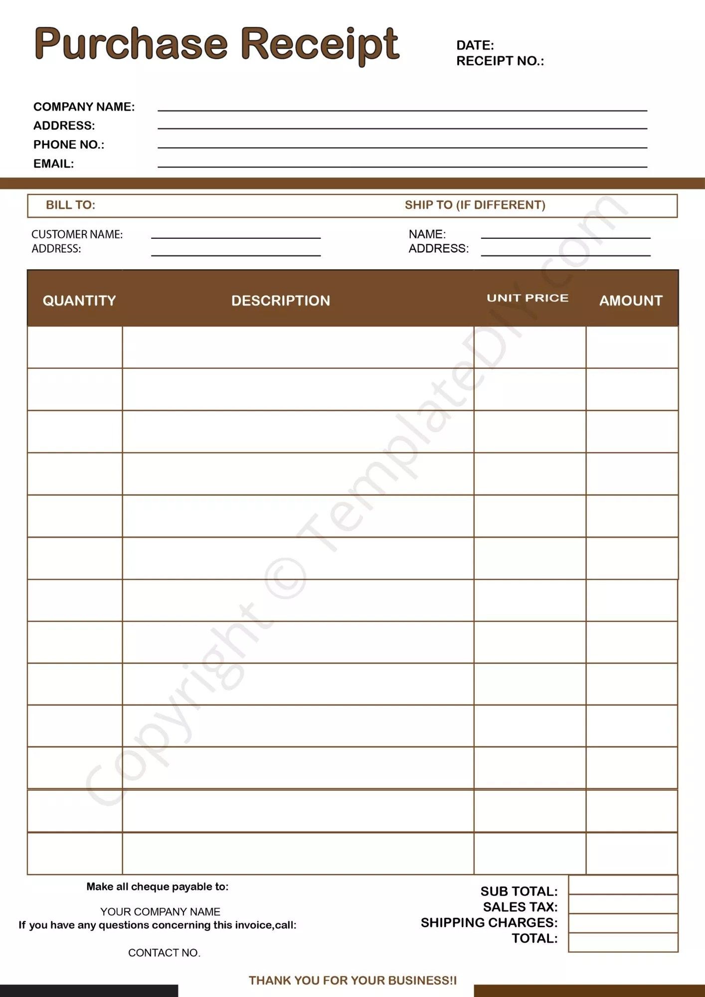 Car Sale Receipt Template Blank Printable Pdf Excel Word In 2022