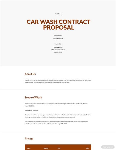 Car Wash Proposal Letter Sample