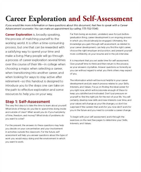 Career Assessment 16 Examples Format Tips Pdf