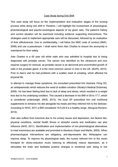 Case Study Full Essay Case Study During One Shift This Case Study