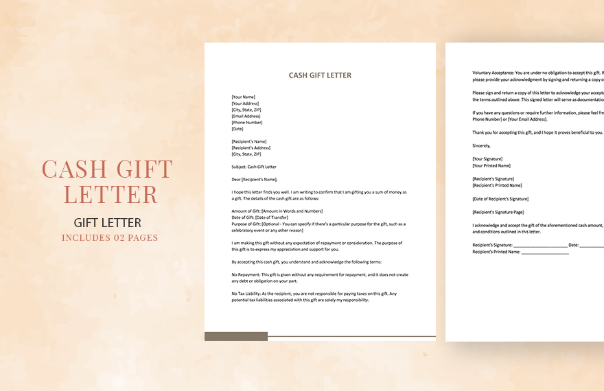 Cash Gift Letter How To Write A Cash Gift Letter Download This Cash