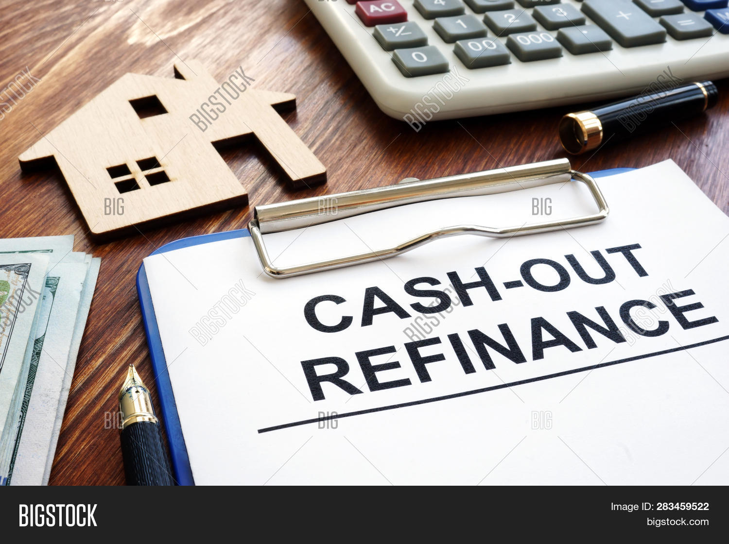 Cash Out Refinance Documents And Model Of House Stock Photo Download