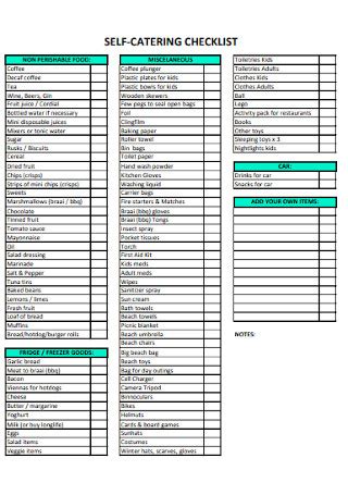 Catering Checklist Template Prntbl Concejomunicipaldechinu Gov Co