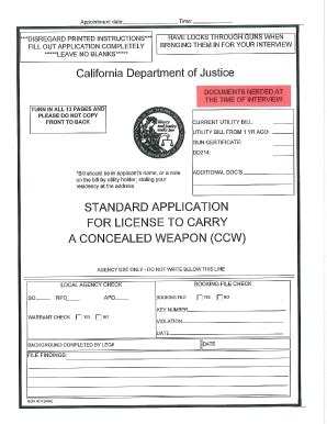 Ccw Application Shasta County Fill And Sign Printable Template Online