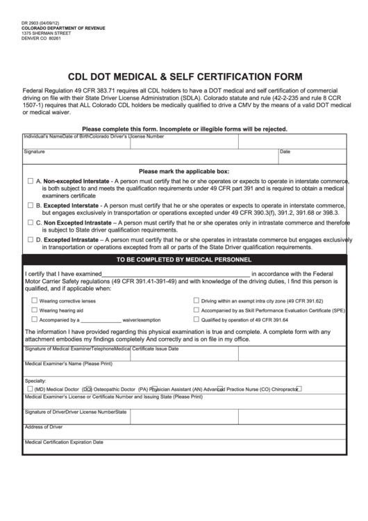 Cdl Dot Medical Card Printable Form