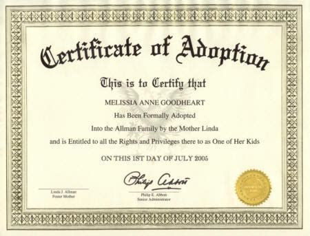 Certificate Of Adoption Texas