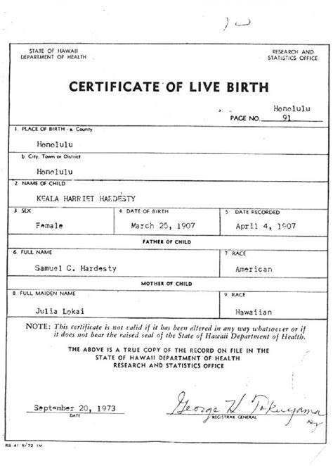 Certificate Of Live Birth Template Get Free Templates