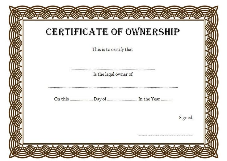 Certificate Of Ownership Form 3 Free Templates In Pdf Word Excel