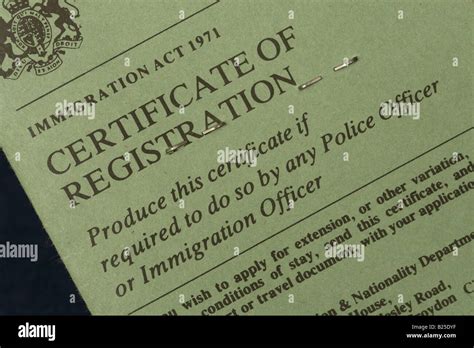 Certificate Of Registration Home Office Paperwork Form For Migrants