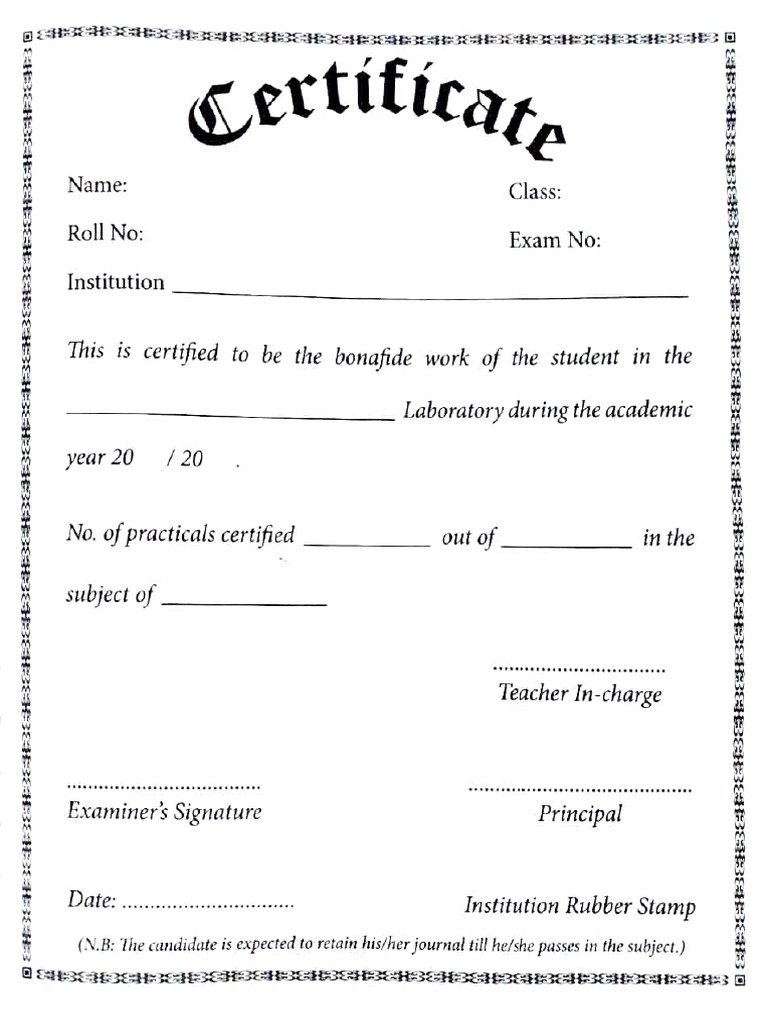 Certificate