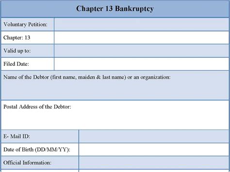 Chapter 13 Bankruptcy Form Editable Pdf Forms