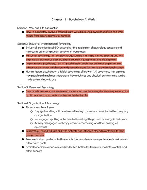 Chapter 14 Psychology At Work Studocu