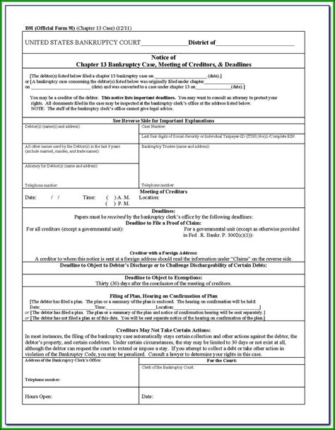 Chapter 7 Bankruptcy Forms California Form Resume Examples Mw9pgdr2aj