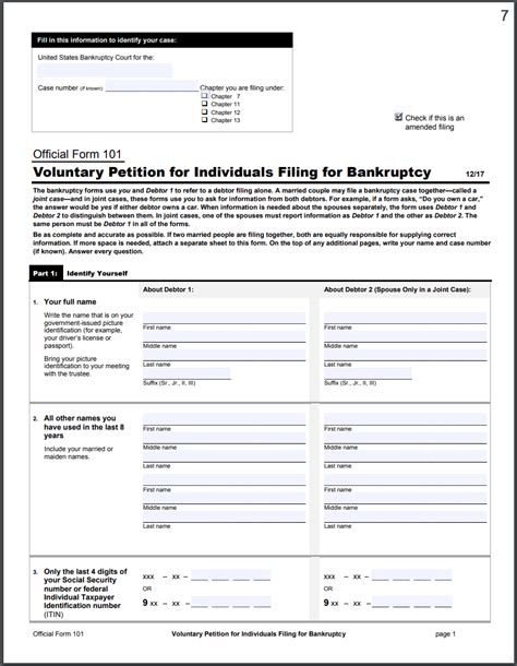 Chapter 7 Bankruptcy Forms