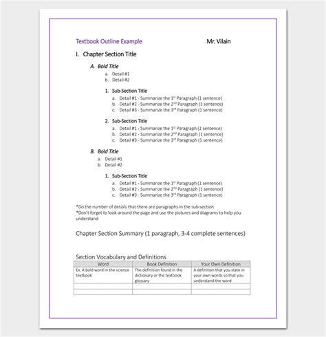 Chapter Outline Template 10 Free Formats Examples And Samples