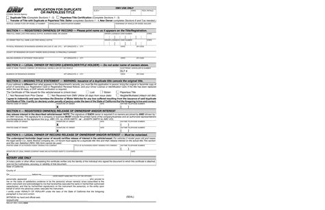 Check This Out About Ca Dmv Application For Duplicate Title