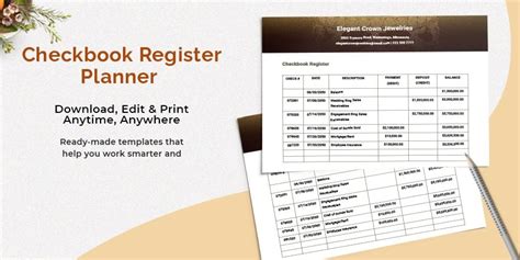 Checkbook Register Planner Template In Word Google Docs Download