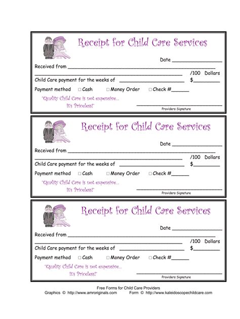 Child Care Receipt Pdf Fill Online Printable Fillable Blank