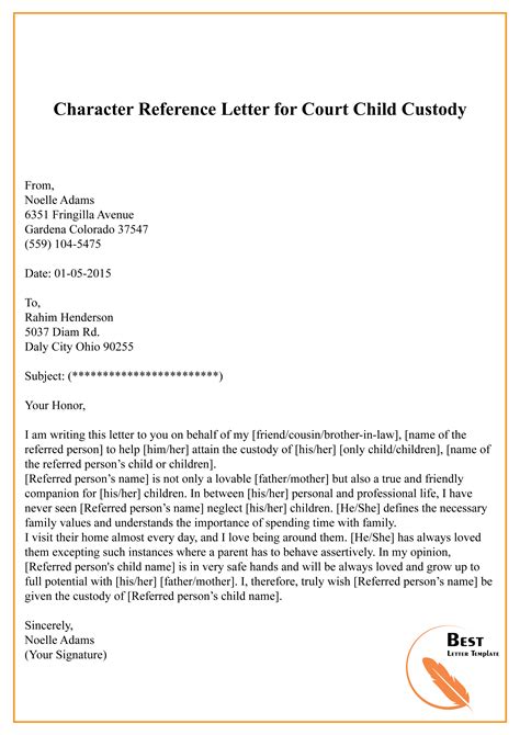 Child Custody Letter Template Examples Letter Template Collection