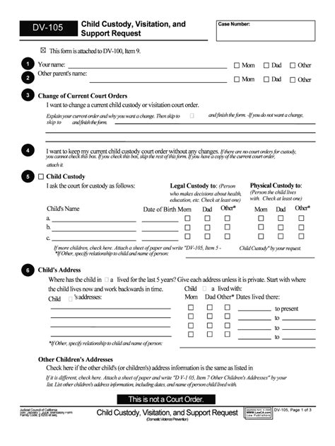 Child Custody Visitation And Form Fill Out And Sign Printable Pdf