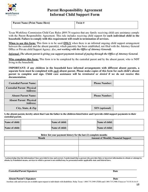 Child Support Forms 31 Free Templates In Pdf Word Excel Download