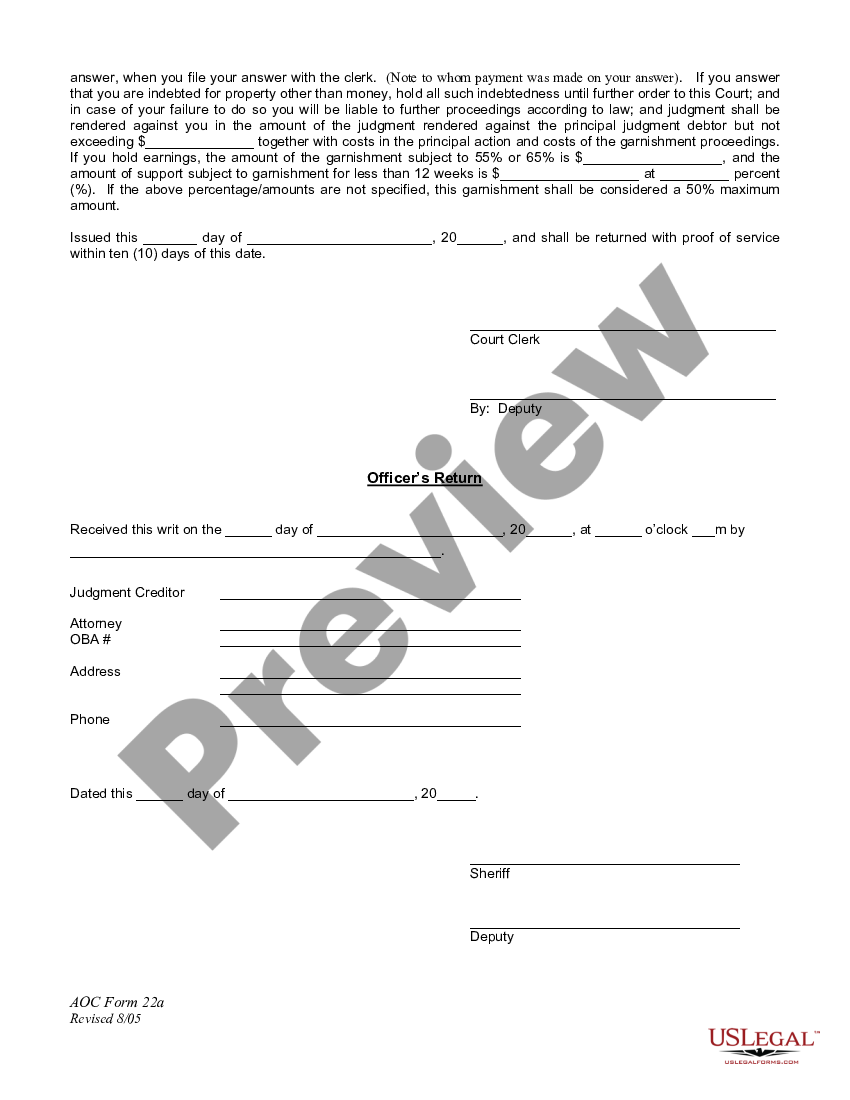 Child Support Garnishment Without Notice Us Legal Forms