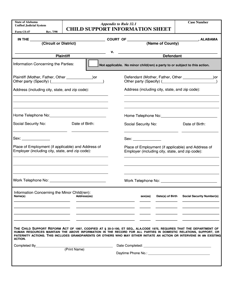 Child Support S Alabama 2017 2024 Form Fill Out And Sign Printable